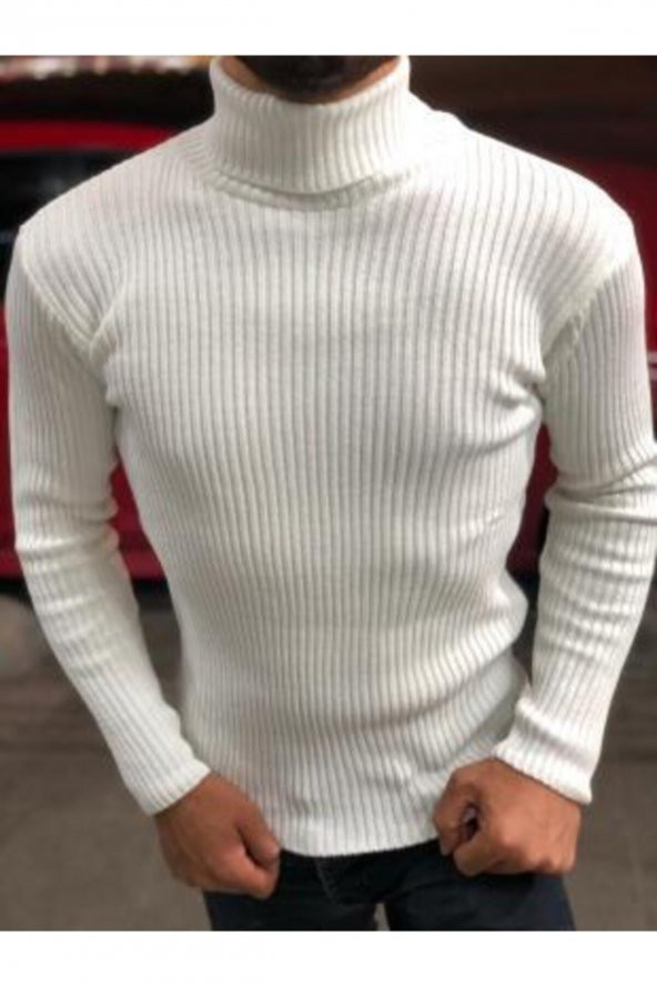 Boğazlı Slim Fit Triko Kazak ürün görseli 1