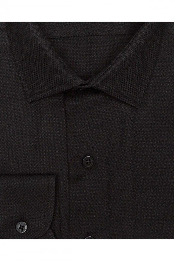 Slim Fit Armür Desenli Erkek Gömlek - Resim 4