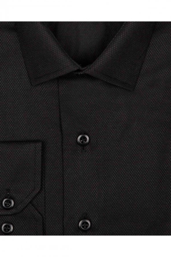 Slim Fit Armür Desenli Erkek Gömlek - Resim 2