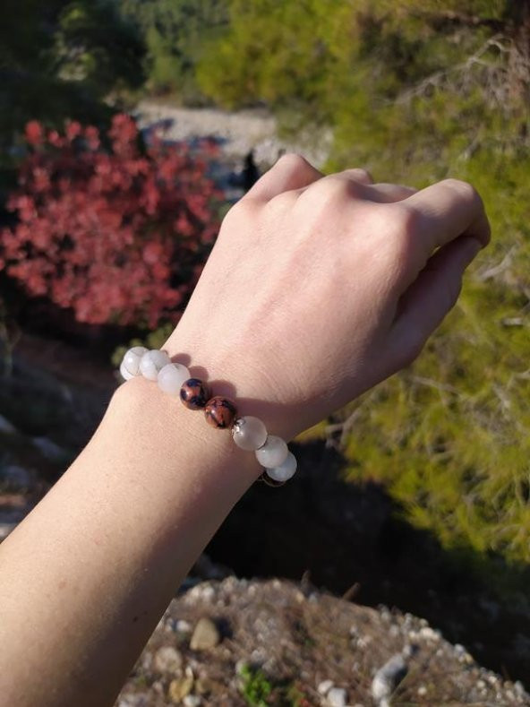 Bileklik Doğal Taş Çakra Elastik Aşk Sevgili Bileklik Unisex Yoga Enerji Bilezik ürün görseli 1