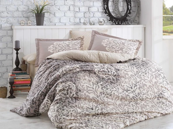 Hobby Çift Kişilik Poplin Nevresim Serenity Gri ürün görseli 1
