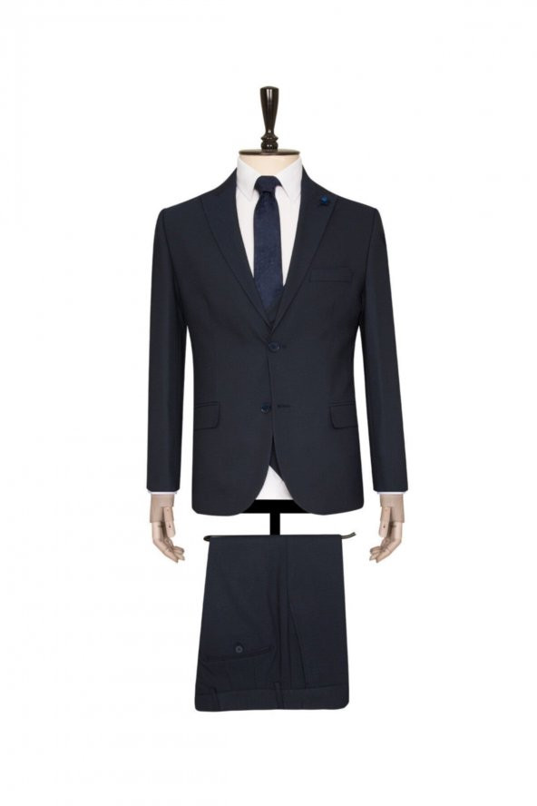 Yelekli Slim Fit Takım Elbise - Resim 2