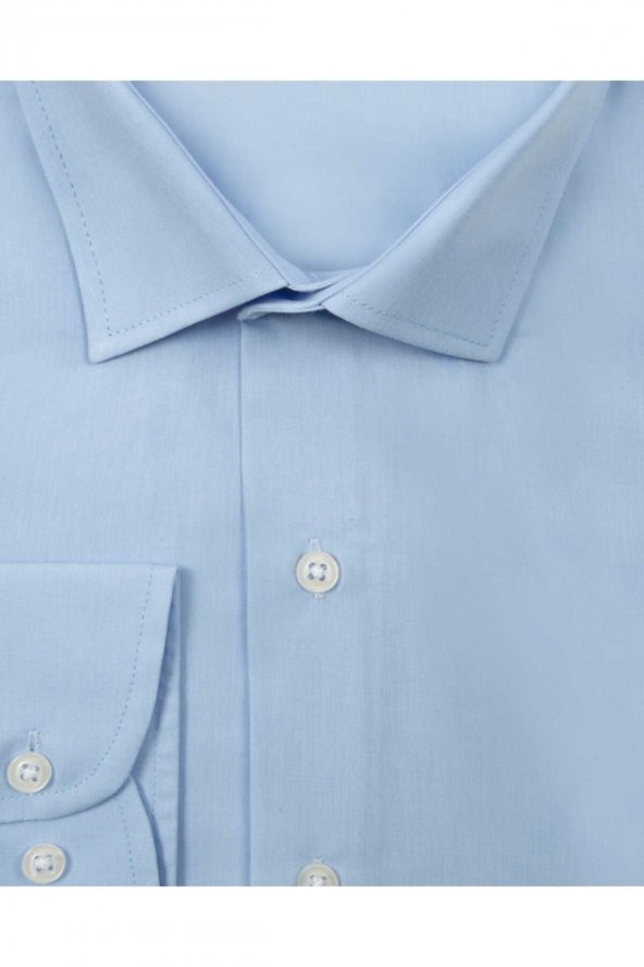 Slim Fit Beyaz Erkek Gömlek - Resim 4