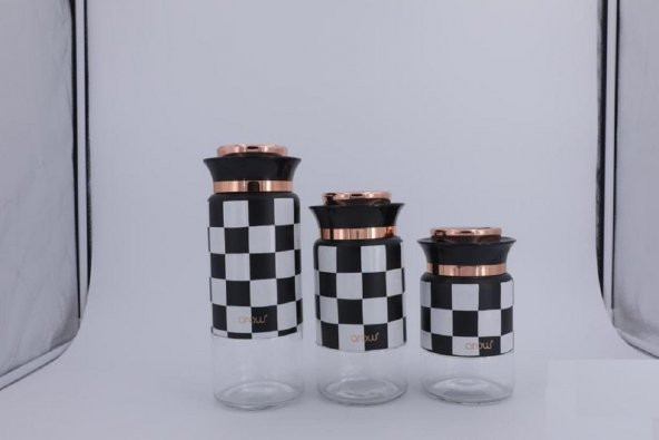 AROW DAMALI 3LÜ KAVANOZ SETİ TR-3738 ürün görseli 1