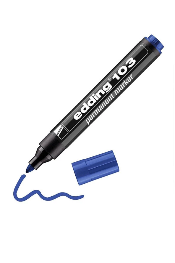 Edding Mavi Kalıcı İşaretleyici Permanent Markör 1.5 - 3 mm Yuvarlak Uçlu Kalem (10 Lu) ürün görseli 1