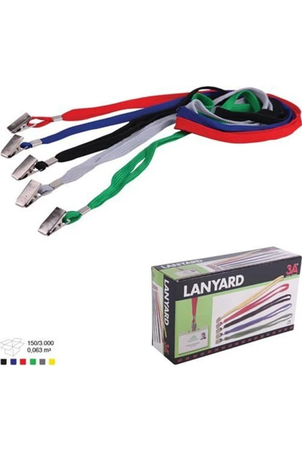 3A Kart Askı İpi Metal Klipsli Lacivert Metal Klipsli Kart Askı İpi (150 Li Paket) ürün görseli 1