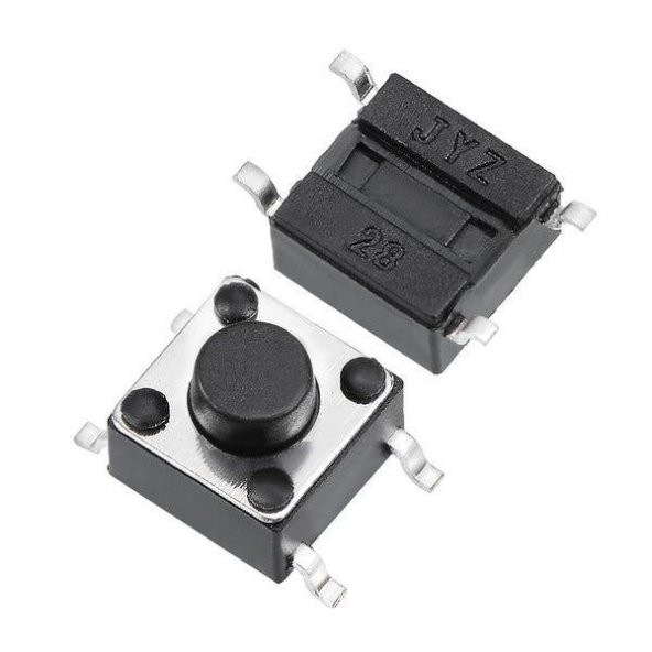 6x6x5mm 4 Pinli SMD Push Buton - 1000 Adet ürün görseli 1