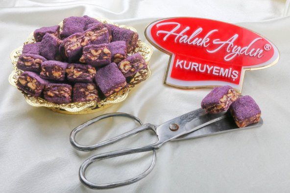 Haluk Aydın Kuruyemiş Baklava Çikolatalı Fındıklı Mor Velvet Kaplı 735 Gr ürün görseli 1