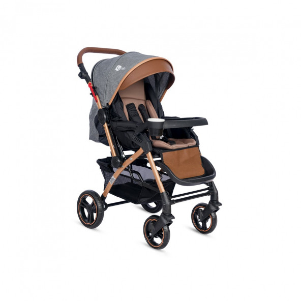 4 Baby Active Gold Plus Çift Yönlü Bebek Arabası Gri ürün görseli 1