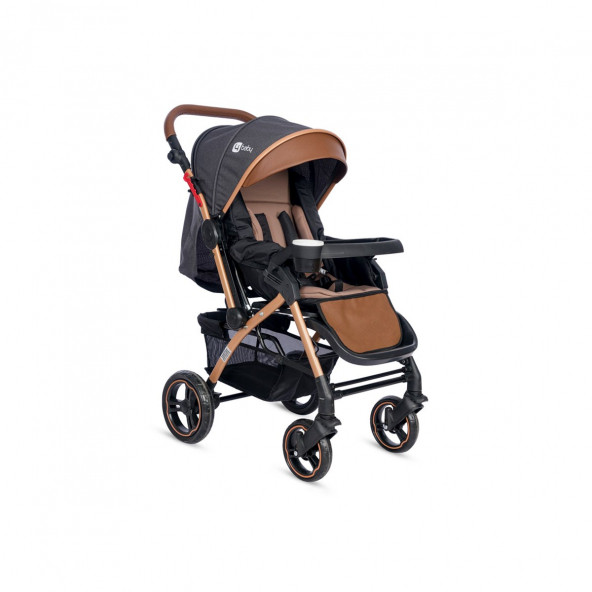 4 Baby Active Gold Plus Çift Yönlü Bebek Arabası Füme Gri ürün görseli 1