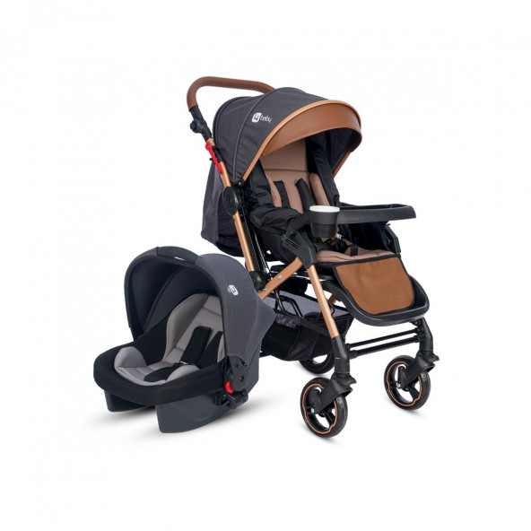 4 Baby Active Gold Plus Travel Sistem Bebek Arabası Antrasit ürün görseli 1