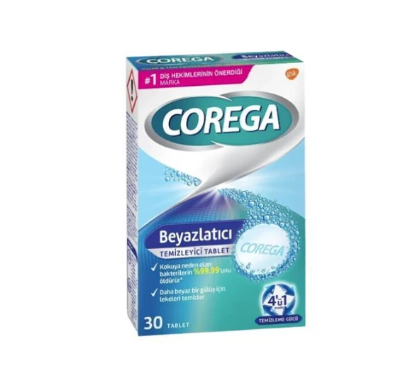 Corega Diş Protezi Beyazlatıcı Temizleyici 30 Tablet ürün görseli 1