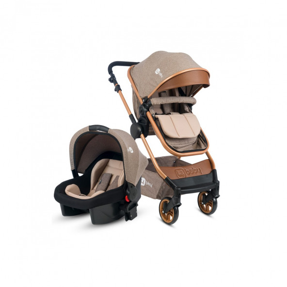4 Baby Comfort Gold Travel Sistem Bebek Arabası Pusetli Kahverengi ürün görseli 1