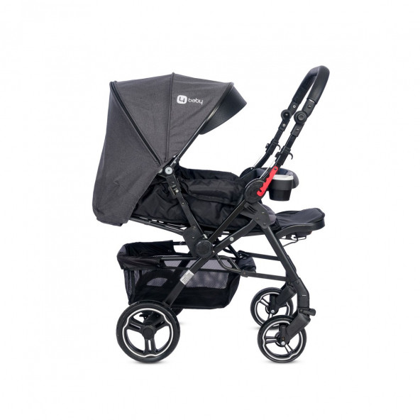 4 Baby Active Plus Çift Yönlü Bebek Arabası Gri - Resim 4