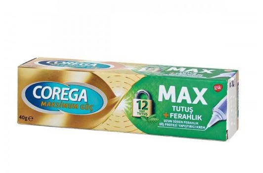 Corega Max Tutuş Ferahlık Diş Protezi Yapıştırıcı 40 gr ürün görseli 1