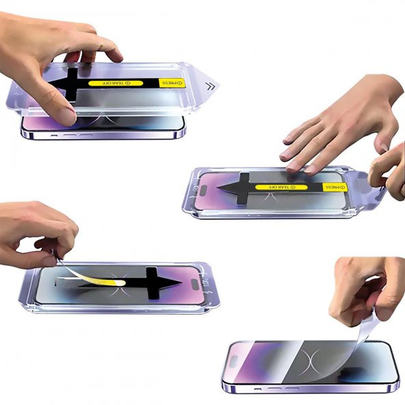 BİNANO DEFENDER IPHONE 14 PRO EASY APP EKRAN KORUY - Resim 3