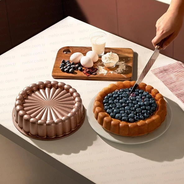 Nehir Papatya Rose Gold 26 cm Döküm Kek Tart Kalıbı ürün görseli 1