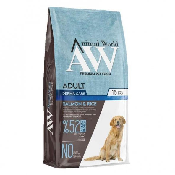 Animal World Derma Care Somonlu ve Pirinçli Yetişkin Köpek Maması 15 Kg ürün görseli 1