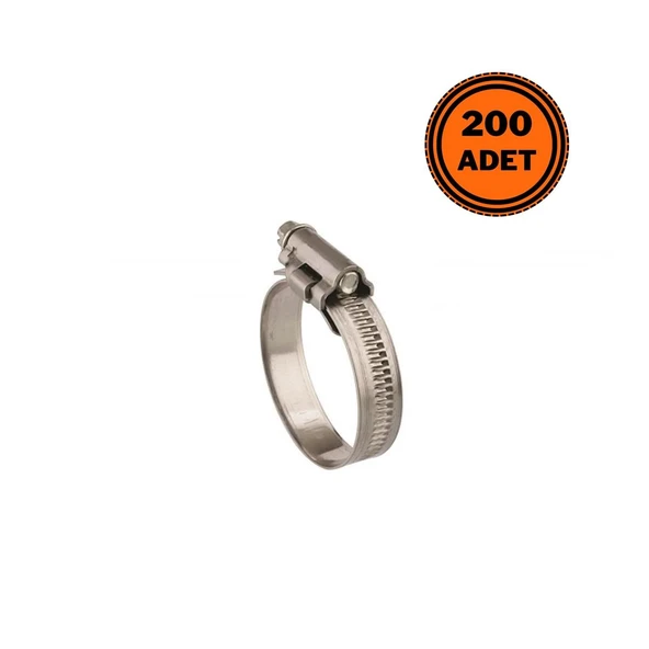 Mikalor 200 Adet W2 Hortum Kelepçesi 16-27 mm 430 Paslanmaz ürün görseli 1