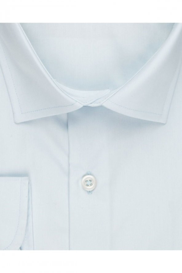 Slim Fit Mavi Erkek Gömlek - Resim 2