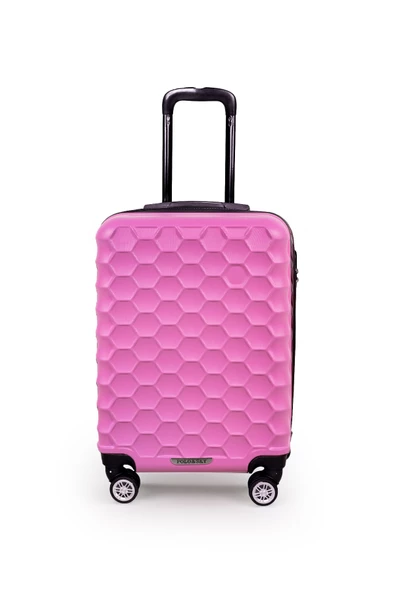 Polo&Sky Petek Model Pembe Renk Kabin Boy Valiz Bavul ürün görseli 1