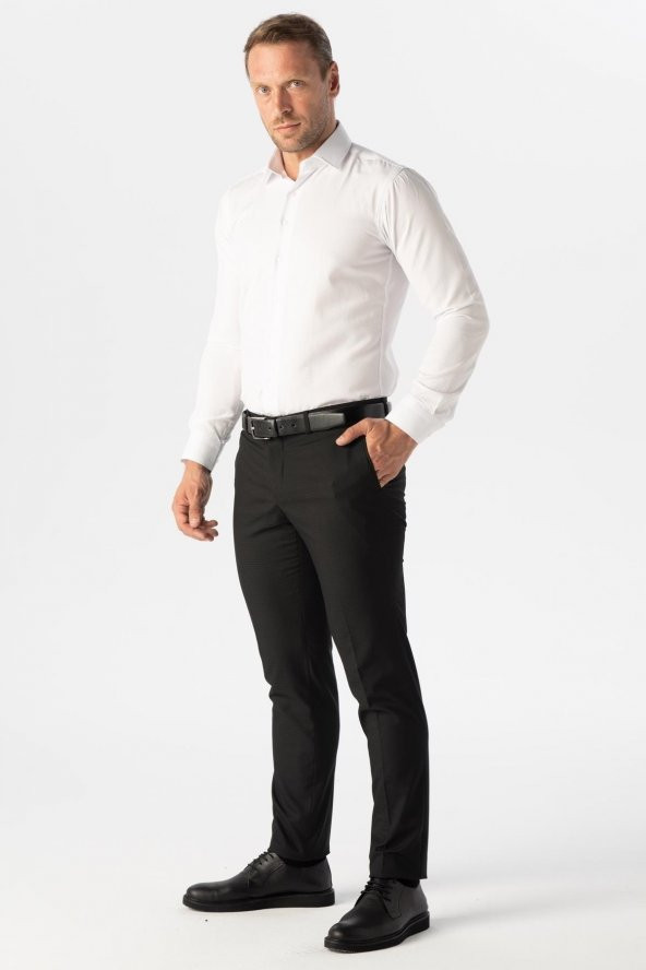 Slim Kalıp Armürlü Pantolon - Resim 2