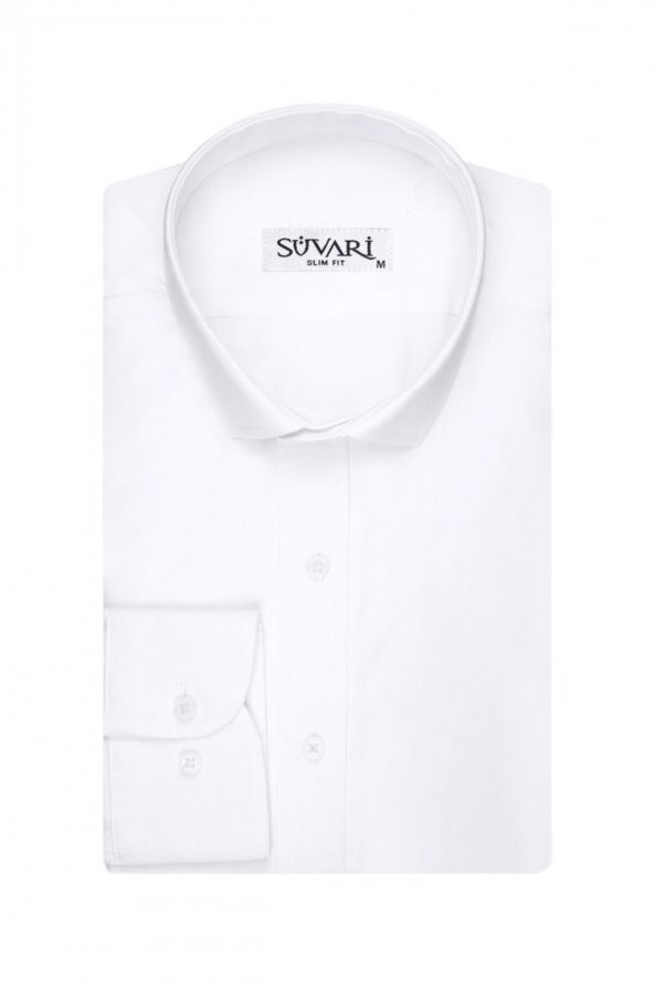Slim Fit Beyaz Erkek Gömlek ürün görseli 1