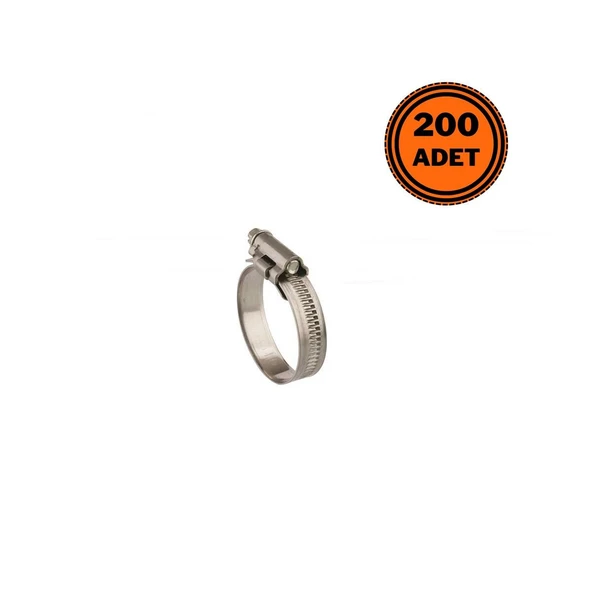 Mikalor 200 Adet W4 Hortum Kelepçesi 8-16 mm 304 Paslanmaz ürün görseli 1