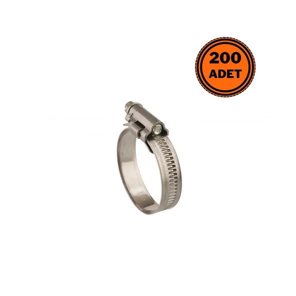 Mikalor 200 Adet W4 Hortum Kelepçesi 16-27 mm 304 Paslanmaz ürün görseli 1