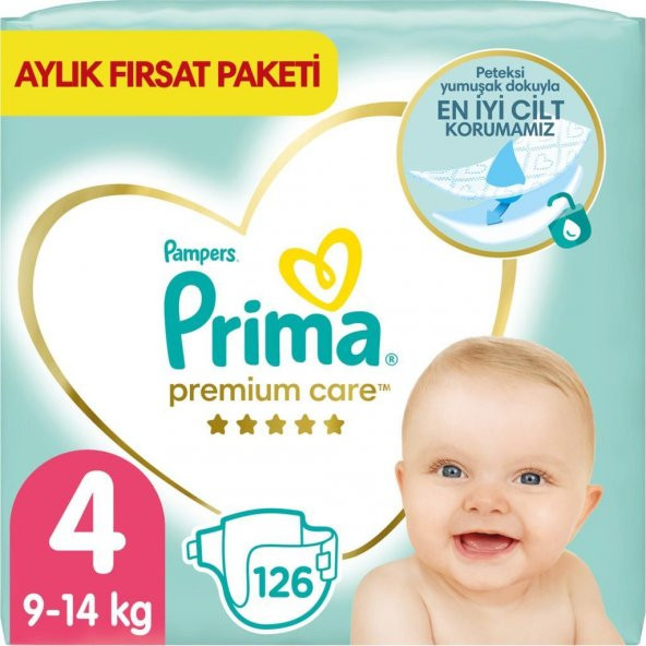 Prima Premium Care 4 Numara Maxi 126'lı Bebek Bezi ürün görseli 1