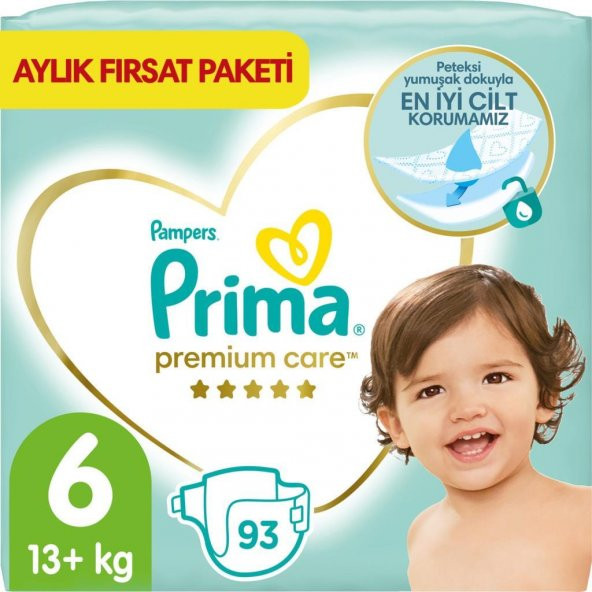 Prima Bebek Bezi Premium Care 6 Beden 93 Adet Ekstra Large Aylık Fırsat Paketi ürün görseli 1