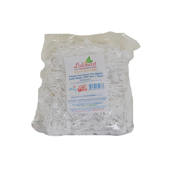 Plastik Cips Börek Tatlı Şeytan Çatalı Beyaz 1000 Adet 1 Paket ürün görseli 1