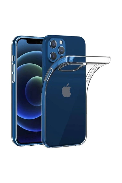 Apple iPhone  12 Pro Max (6.7'') Premium Silikon Kılıf Şeffaf ürün görseli 1
