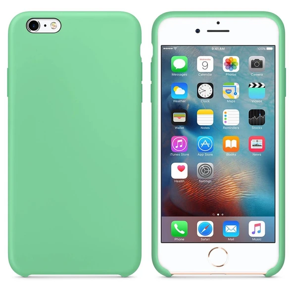 Apple iPhone 6 Altı Açık Liquit Lansman Silikon Mint Yeşil ürün görseli 1