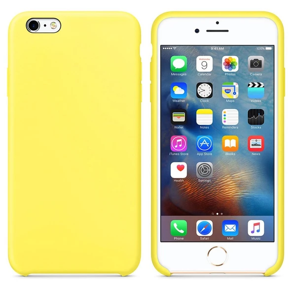 Apple iPhone 6 Altı Açık Liquit Lansman Silikon Limon Sarısı ürün görseli 1