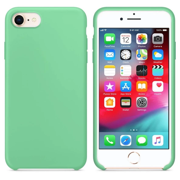 Apple iPhone 7 Altı Açık Liquit Lansman Silikon Mint Yeşil ürün görseli 1