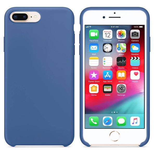 Apple iPhone 7 Plus  Altı Açık Liquit Lansman Silikon Menekşe Mavisi ürün görseli 1