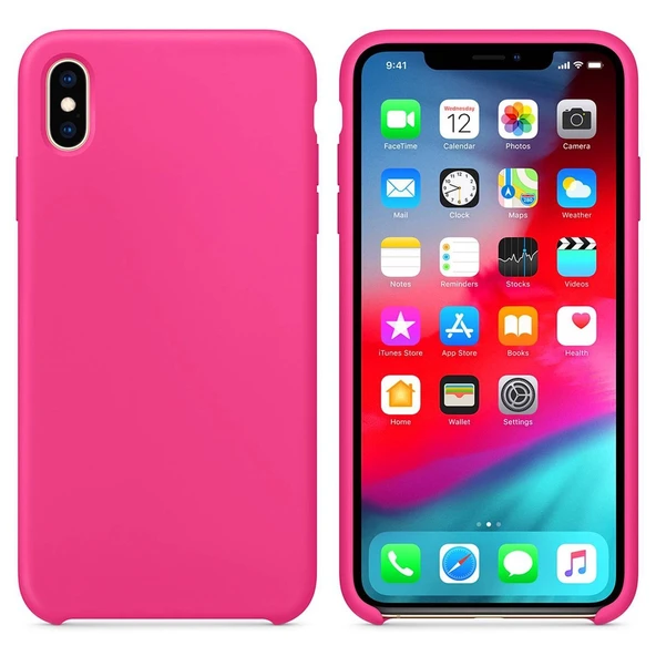 Apple iPhone X Altı Açık Liquit Lansman Silikon Şeker Pembesi ürün görseli 1