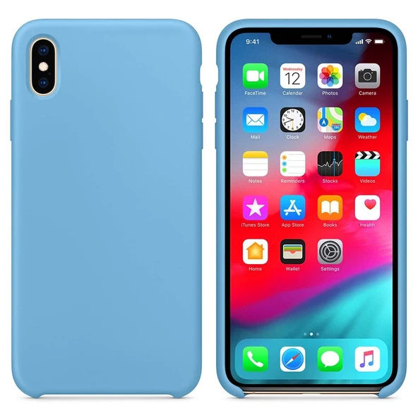Apple iPhone XS Max Altı Açık Liquit Lansman Silikon Gök Mavisi ürün görseli 1