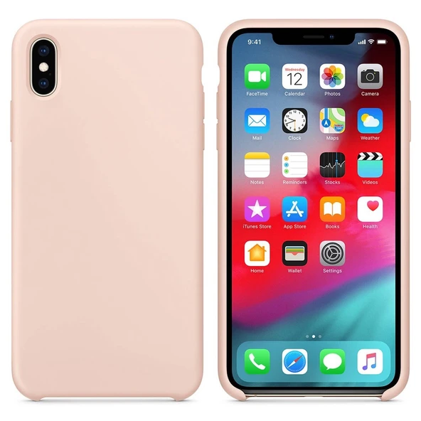 Apple iPhone XS Max Altı Açık Liquit Lansman Silikon Toz Pembe ürün görseli 1