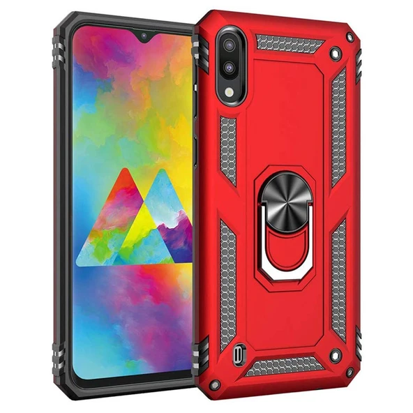 Samsung Galaxy A10 (A105F) Yüzüklü Tank Kılıf Bordo ürün görseli 1