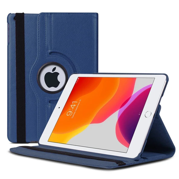 Apple iPad 9.7 2018 (A1893-A1954) Deri Kapaklı 360 Kılıf Lacivert ürün görseli 1