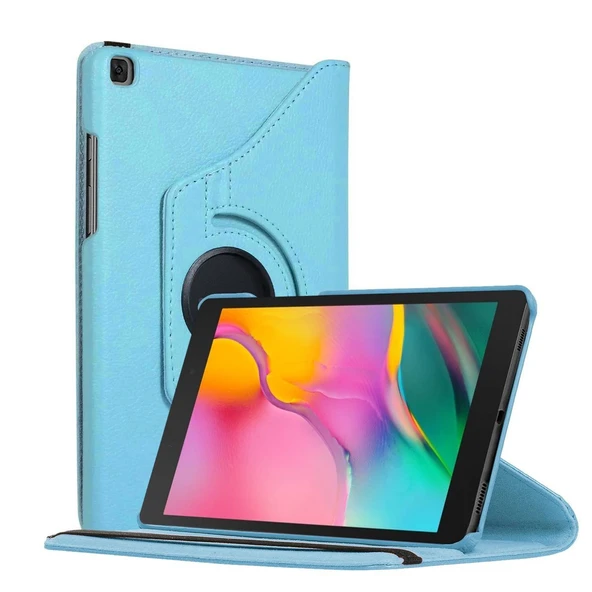 Samsung Galaxy Tab S6 Lite 10.4" P610 Deri Kapaklı 360 Kılıf Açık Mavi ürün görseli 1