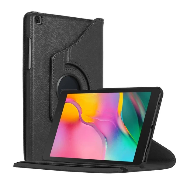 Samsung Galaxy Tab S6 Lite 10.4" P610 Deri Kapaklı 360 Kılıf Siyah ürün görseli 1