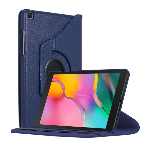 Samsung Galaxy Tab A 10.1'' T510 Deri Kapaklı 360 Kılıf Lacivert ürün görseli 1