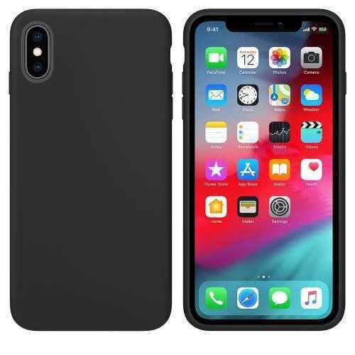 Apple iPhone X İçi Kadife Silikon Kılıf Siyah ürün görseli 1