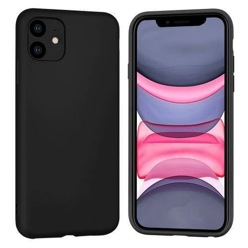 Apple iPhone 11 İçi Kadife Silikon Kılıf Siyah ürün görseli 1