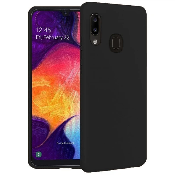 Samsung Galaxy A30 İçi Kadife Silikon Kılıf Siyah ürün görseli 1