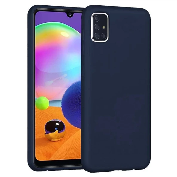 Samsung Galaxy A31 İçi Kadife Silikon Kılıf Lacivert ürün görseli 1