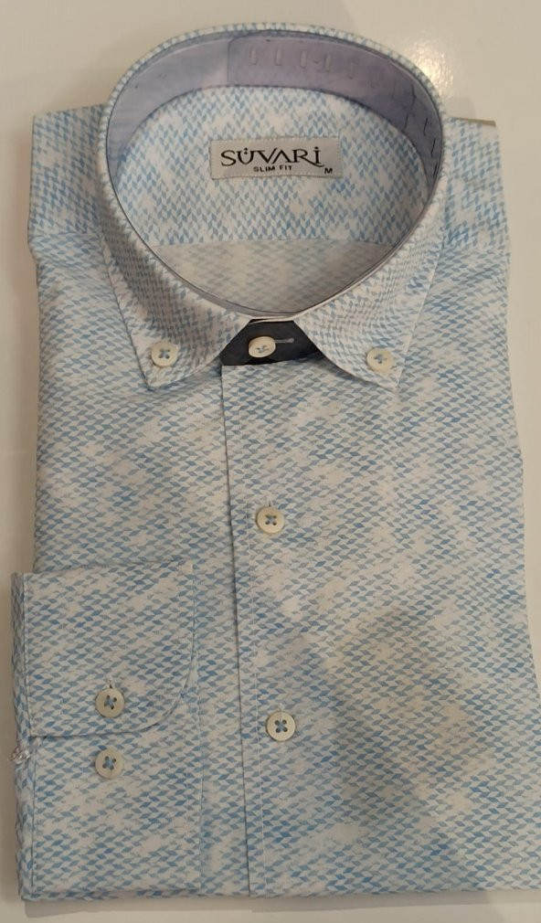 Süvari Classics Slim Fit Pamuklu  Desenli  Gömlek ürün görseli 1